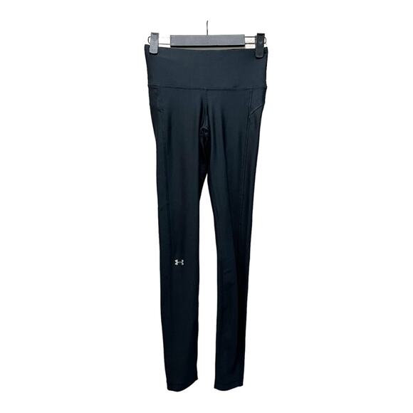Under Armour Heatgear Compression Leggings Black Hi-Rise Dark Wash Yoga Gym XS - Picture 1 of 6